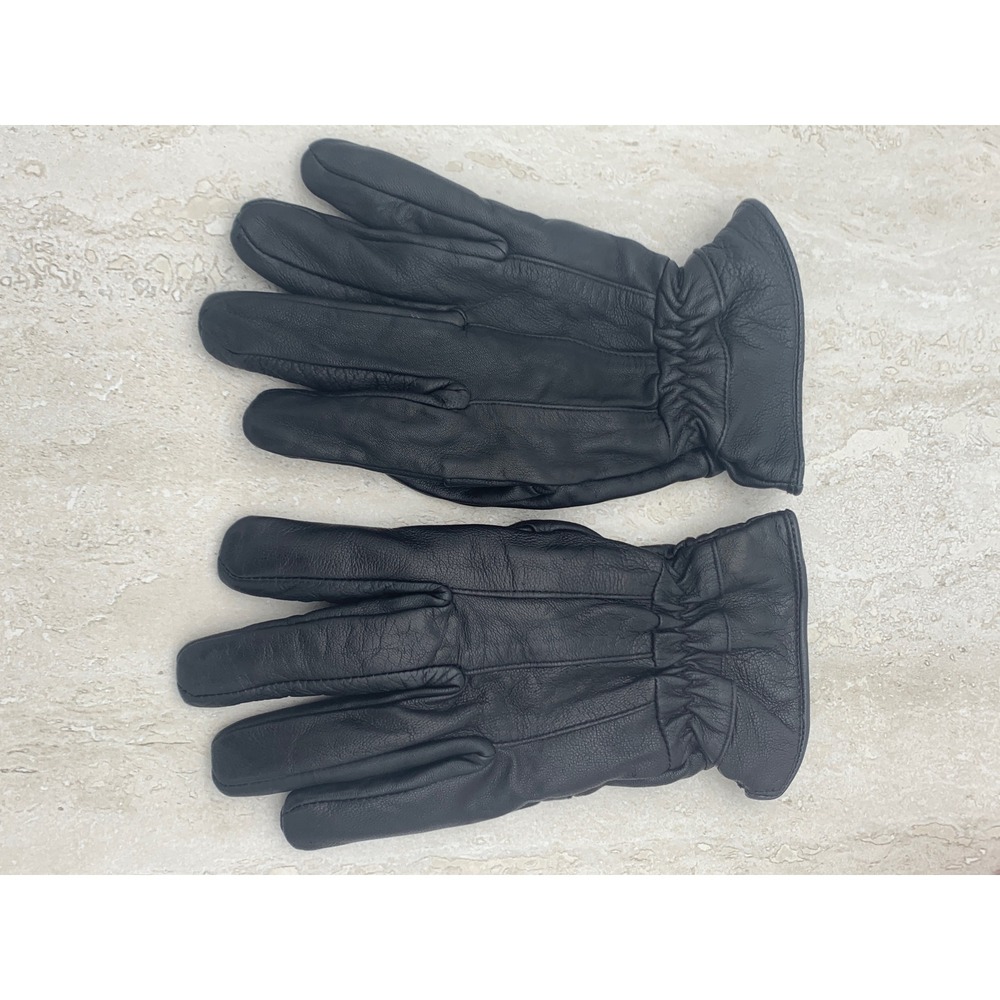 Womens Black Genuine Leather Gloves 3M Thinsulate Insulated Winter L/XL